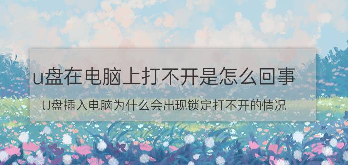 u盘在电脑上打不开是怎么回事 U盘插入电脑为什么会出现锁定打不开的情况？